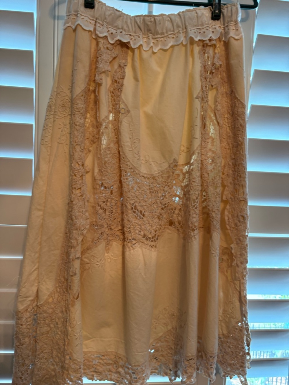 Vintage Lace Tablecloth Skirt. Large